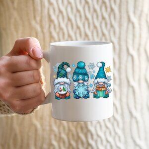 🎅 Festive Christmas Gnomes Santa Print Mug – Holiday Season Ceramic 11oz